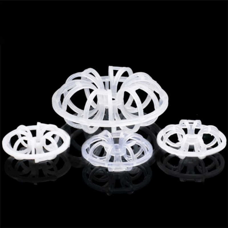 High Efficiency Mass Transfer Pp 25mm 47mm 51 Mm 73mm Tellerette Ring Plastic Teller Rosette Ring For Scrubbing Tower Packing