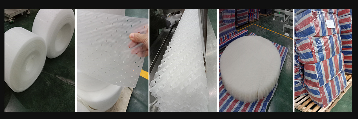 Non-metallic corrugated plate packing